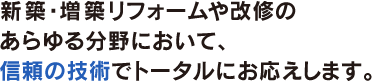 石黒住建は信頼の技術でトータルにお応えします。